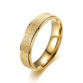 Minimalist matte gold-plated stainless steel ring with polished inner surface - 6mm Double Step Gold / Size 7