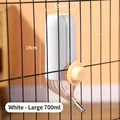 White 700ml hanging pet water bottle with stainless steel ball for dog crates - Large 700ml / White