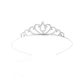Serre-tête couronne argentée pour filles avec strass en forme de cœur et cadre en alliage - Couronne d'argent à motif de cœur d'amour évidé (Style 20)