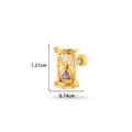 Goldener Sanduhr-Knorpelohrring mit lila und klarem Zirkon, Größe 1,21x0,74 cm - 6# Sanduhr Form - Gold
