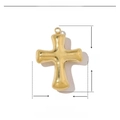 Détails du pendentif croix en acier inoxydable doré, dimensions de 27 mm sur 20 mm - VG479 Croix Classique Dorée