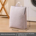White honeycomb mesh laundry bag size 30x40x8cm with gray zipper for delicate clothing - Honeycomb Mesh Medium (30*40*8cm)