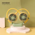 Portable neck fan DD5583D in yellow and green finish with cute devil horns - Little Devil / Lemon Yellow