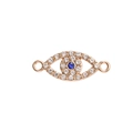 Macro view of rose gold evil eye pendant with micro-pave white and blue zircons - Gold Flat Eye / 10 Pieces Pack