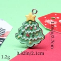 Detailed view of green glitter Christmas tree charm with dimensions 2.7cm by 2.1cm - 24# Glitter Christmas Tree