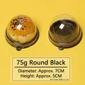 75g Round black plastic packaging box with transparent dome lid for mooncakes - 75g Black Round Tray / 50pcs per Pack