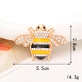 Detailed view of alloy bee charm with rhinestones and enamel, measuring 5.5cm x 3.8cm - Large Gold Hornet