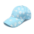 Detail of light blue baseball cap featuring a white skull and BOO graphic print - M (56-58cm) / Sky Blue