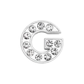 Sparkling 10mm silver alloy letter G charm with rhinestones for DIY pet collars - 10mm / Letter G with Rhinestone
