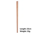 Sleek 23cm rose gold 304 stainless steel square chopsticks with a mirror finish - 23CM / Rose Gold