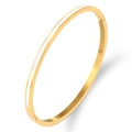 Polished 3mm gold titanium steel bangle featuring a white enamel inlay and clasp closure - 3mm / Gold White