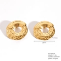 Irregular 18K gold-plated stainless steel hoop earrings with hammered texture - E664-08(Irregular Ring)
