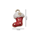Detailed view of red and white Christmas stocking pendant with 1.7cm x 1.1cm dimensions - 2385 Red White Sock