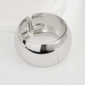 Minimalist wide silver open bangle with a polished mirror finish and spring hinge closure - Mirror Polished Hinged Cuff (SL325) / Silver
