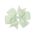 Handmade mint green ribbed grosgrain ribbon bow hair clip accessory for kids - Mint Green