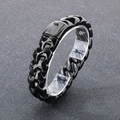 Bracciale da uomo in acciaio inossidabile nero stile punk con chiusura a scatto quadrata - 22cm / Nero (KB188233-KJX)