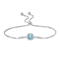 Adjustable S925 sterling silver ocean star bracelet with blue topaz and cubic zirconia - 925 Silver / Bracelet