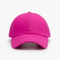 Classic bright pink cotton baseball cap with adjustable soft top and curved brim - Adjustable / Rose Red
