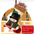 Christmas snowman stockings with green and red plush details for tree decorations - Snowman (110-B)