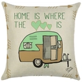 Ocean series linen pillow case featuring retro caravan print with Home Is Where the Heart Is - Style YD502-15 (Retro Camper) / 45*45cm (No Insert)