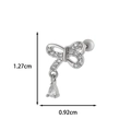 Silver bow cartilage stud earring with cubic zirconia wings and 1.27cm drop - Bowknot Pear Drop Style (10#) / Silver