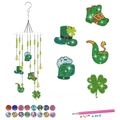 Kit scacciapensieri fai-da-te St. Patrick con pittura a diamante e ciondoli a trifoglio - Stile 1-Stivali Cappello Trifoglio