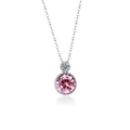 S925 sterling silver Heart of Ocean necklace featuring pink and white crystal pendants - 925 Silver / Pink Necklace