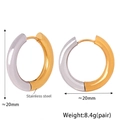 20mm stainless steel hoop earrings in mixed gold and silver finish for women - Two-tone 20mm