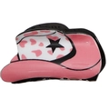 Retro hat-shaped hair claw clip in pink and white color block design for women - Deep Pink Spliced Hat Style