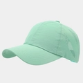 Detail view of mint green baseball cap featuring laser-cut ventilation holes and reinforced seams - Adjustable / Teal