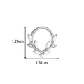 Silver-toned G23 titanium labret stud with marquise-cut zircon cluster in leaf shape - Branch Leaf Style (T2557-1#Silver)