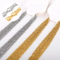 Golden and silver stainless steel twist chain necklaces on white display cards - 1.8mm Twisted Braided Chain (38+7cm)