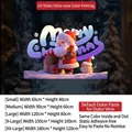 Festive Santa Claus static window cling with UV printing for glass door holiday decor - Small [60*40CM]