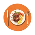 Vibrant orange round woven table mat with heat-resistant texture for American style dining - 38cm (Approx. 60g) / Orange