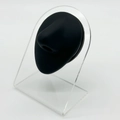 Professional black silicone nose model on clear acrylic stand for piercing practice - Black (Nose) With Stand