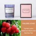Panjore Lychee scented soy candle in lavender glass jar with matching pink gift box - Transparent Gray (Lychee)