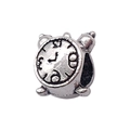 Silver retro alarm clock charm bead for DIY bracelets and necklaces jewelry making - Round Alarm Clock 8x9mm