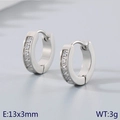 Silberne Edelstahl-Ohrringe mit Zirkonia-Inlay und Größenangabe 13x3mm in der Ansicht - Stil 1 (13x3mm) (KE118283-TGD) / Silber