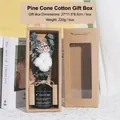 Trockenblumen-Set mit Baumwolle und Pinienzapfen in Glasflasche mit Geschenkbox - Pinienkern Kapok