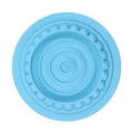 Sky blue silicone pet slow feeder bowl insert with multi-layer concentric ring design - Cat Treat Dish Blue