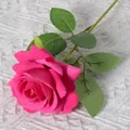 Artificial velvet rose stem in magenta pink for home wedding floral decoration - Elsa Freud