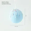 Light blue frosted ball ornament with 10cm diameter featuring colorful candy sprinkles - 6625-53 (10cm Blue Christmas Ball)