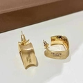 Eleganti orecchini a cerchio in metallo placcato oro con finitura lucida - Oro