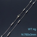 Minimalist silver bead chain necklace for women made of stainless steel 760x3mm - Steel Color Necklace (KN232169-Z)
