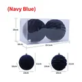 Navy blue Christmas ball ornaments set with stripe and wave textures in a transparent box - 10cm (Pack of 2) / Navy Blue