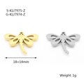Gold and silver stainless steel dragonfly charms in 18x14mm size for DIY jewelry making - Dragonfly Style 3