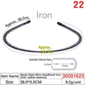 Spiral black steel wire headband made of iron with protective rubber tips and 38cm size - Spiral Iron - With Protective Sleeve