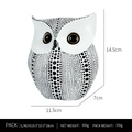 Resin owl figurine with black and white polka dot pattern for home shelf decoration - White Polka Dot