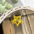 Sparkly Y2K yellow star-shaped BB hair clip with glitter finish for girls - Yellow Glitter