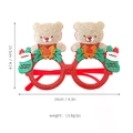 Occhiali decorativi orsetto di Natale con montatura rossa e dettagli glitter oro - Orso dipinto
